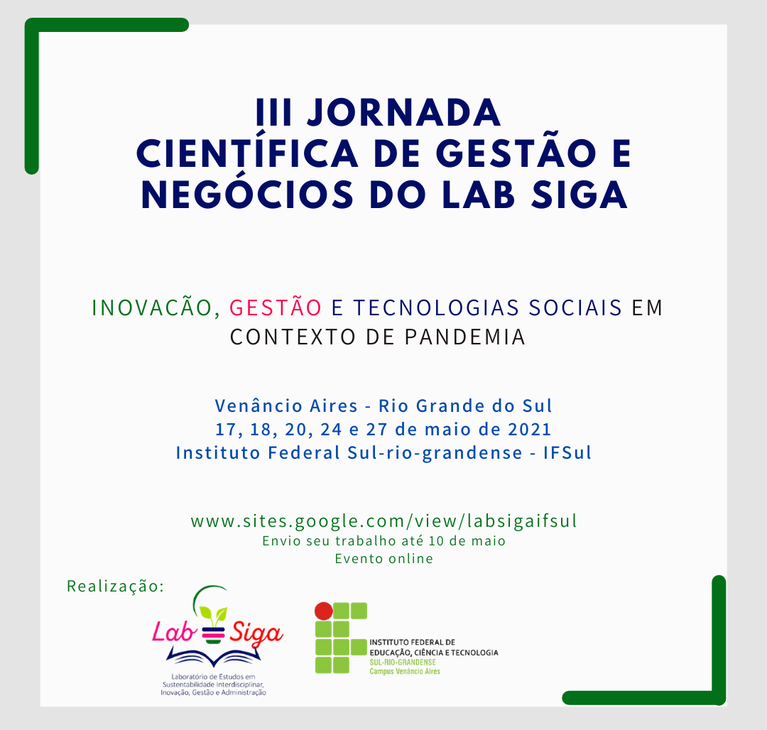 Lab Siga - IFSul lança III Jornada de Gestão do câmpus Venâncio Aires-RS — imagem de destaque